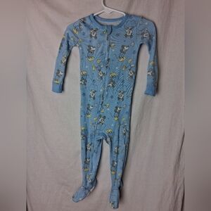 12month Mickey Mouse Sleepers 2 Pc Set Zipup Footie Pjs